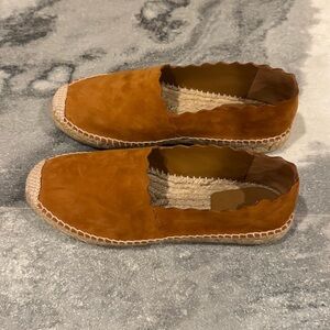Chloe Lauren Flat Scalloped Espadrille Shoes Size 37 US 6.5 EUC